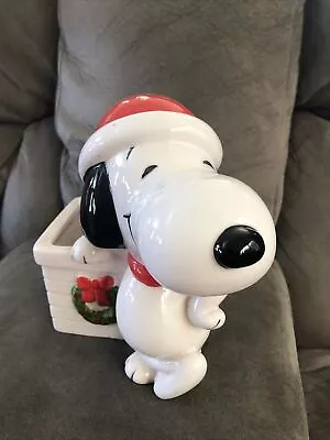 VTG Ceramic Snoopy Christmas Planter Peanuts Schultz 1966 Japan Charlie Brown • $43