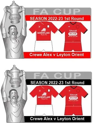 £3.50 • Buy Crewe Alex V Leyton Orient Cup 1st Round Matchday Badge 2022-23