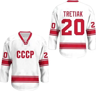 1980 Vladislav Tretiak #20 Team CCCP Hockey Jersey All Stitched Miracle On Ice • $49.90