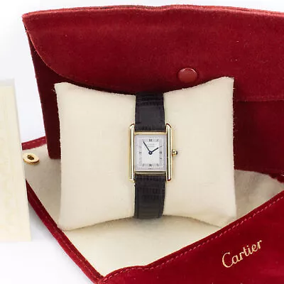 Must De Cartier Vermeil Tank Ladies Watch 21mm Ref 366001 #W76052-1 • $570