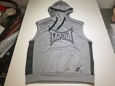 Tapout Sleeveless Hoodie Sz XL Pockets Black Red Logo Gym Workout UFC MMA • $40