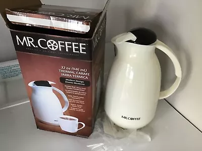 Mr Coffee Carafe 32oz Thermal New Glass Liner Plastic Outer Shell  White • $11.77