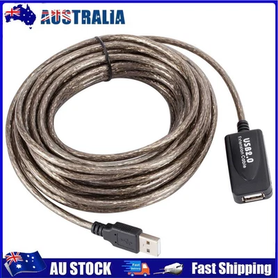 $16.69 • Buy 10m Active USB 2.0 Extension Repeater Cable A Male To A Female Extender Cord AU