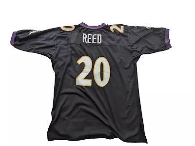 Ed Reed Baltimore Ravens Black Stitched #20 Jersey Sz 52 XL Reebok NFL On Field • $59.95