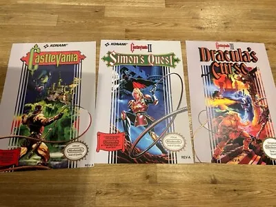 Castlevania 1 2 3 NES Nintendo Video Game Art Poster - Set Of 3 - 12x18 • $19.99