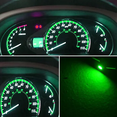 10x Green T3 Neo Wedge 1-SMD LED Cluster Instrument Dash Climate Light Bulbs • $7.98