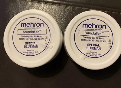 Set Of 2 Mehron Foundation Greasepaint Special Blueman 2.8oz Each New • $17.77