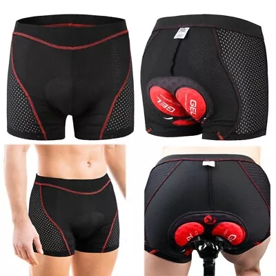 Men's Cycling Shorts Breathable Underwear 5D Gel Pad Shockproof MTB Bike Shorts • $13.93