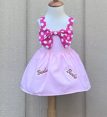 Barbie Inspired Baby Girl Dress Barbie Girl Pink Summer Halter Dress • $38