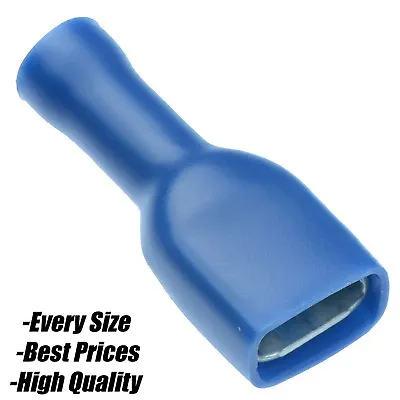 BLUE Female Spade Terminals Fully Insulated Crimp Connector Car Electrical Wire • £2.99