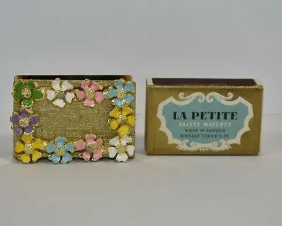 Vintage Match Box Holder La Petite Match Box Flower Gold Tone • $55.50