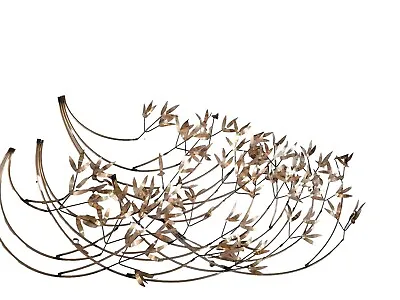 Curtis Jere Mid Century Original  Blowing Bamboo Leaves  Bras Wall Sculpture Vtg • $950