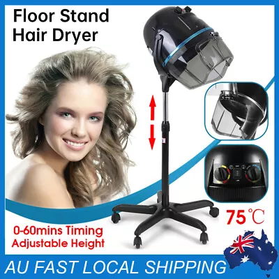 Adjustable Floor Stand Hair Dryer Hooded Hair Bonnet Dryer For Hair Salon 220V • $139.98