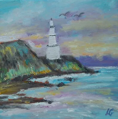 Original Oil Seascape-mumbles Lighthouse • £18