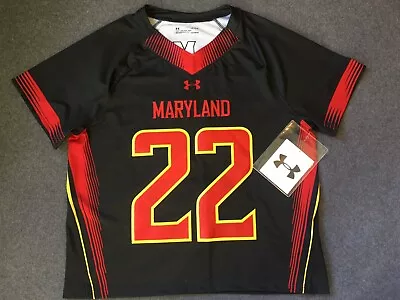 Maryland Terrapins Lacrosse Jersey NEW Authentic Under Armour Sewn Black Sz L • $49.99