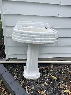 Vintage White Enamel Cast Iron Pedestal Sink Basin Located Gold Coast 4228 • $250