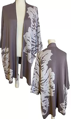 Marla Wynne M Oversized Soft Knit Drama Kimono Heavy Cardigan Sweater Floral • $31.39