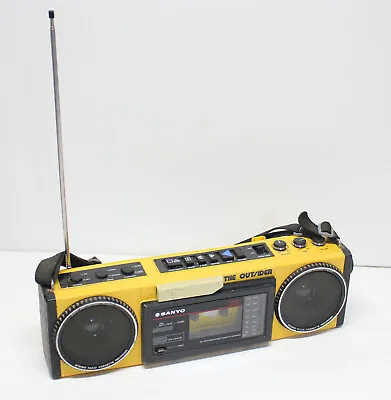 Vintage Yellow Sport Sanyo MGT7A The Outsider Boombox Boom Box Cassette Deck • $59.99
