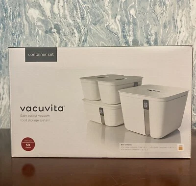 $29.99 • Buy Vacuvita Vacuum Sealer Food Storage System 4 Pcs Container Set Yellow
