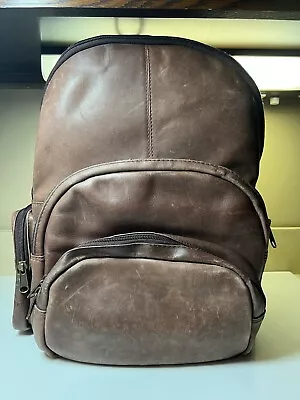 Brozzi Vintage Distressed Brown Leather Expandable Backpack D’brozzi Inc • $100