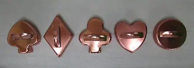 MIRRO Copper Color Cookie Cutters Playing Card Suits + Circle  Crimped Aluminum • $10.19