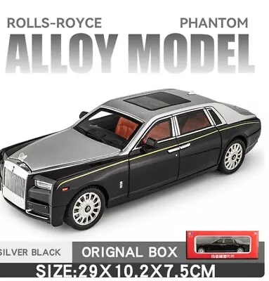 1:18 Rolls Royce Phantom Alloy Luxury Car Model Diecasts Metal Vehicles In A Box • £54.99