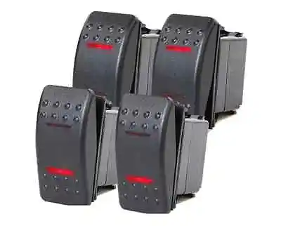 # 4 Pcs Marine Boat Trailer Rocker Switch ON-OFF-ON SPDT 4 Pin 2 Red LED RV  • $17.99