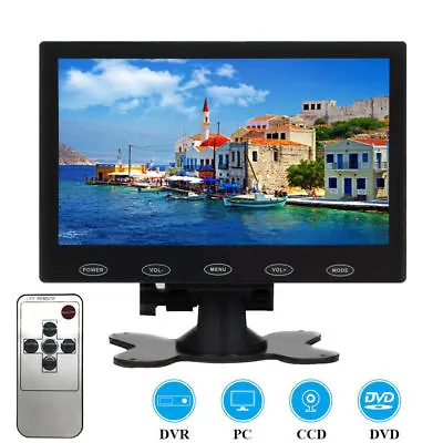 7  LCD HD CCTV Monitor PC Screen AV/RCA/VGA/HDMI 1080P For Raspberry PI B3+ • £53.99