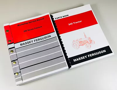 Massey Ferguson Mf 240 Tractor Service Repair Manual Parts Catalog Shop Set Book • $76.57
