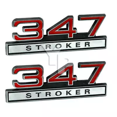 347 347ci Stroker 5.7 Liter Engine Emblem Logo Badge Red & Chrome - 4  Long Pair • $21.54