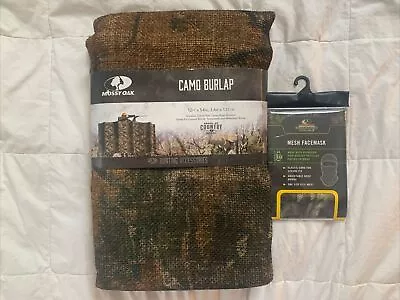 Mossy Oak Break-Up Country Camouflage Burlap 12 FT X 54” And Camo Mesh Mask • $33.95