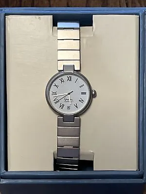 Michael Graves Watch Brushed Nickel Steel Linked Band Round Face Unworn • $75