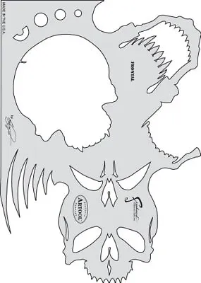 Artool Freehand Airbrush Templates Skull Master Frontal White • $150.85