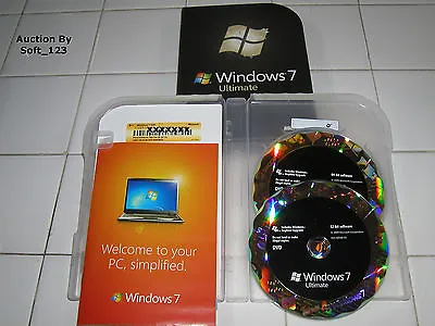 Microsoft Windows 7 Ultimate 32 Bit And 64 Bit DVDs MS WIN Full Retail Box Vers. • $134.96