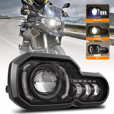 Motorcycle LED Headlight Assembly With Angel Eyes For F800GS F700GS F650GS F800R • $134.99