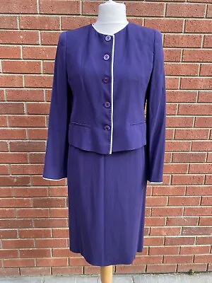 Louis Feraud 2 Piece Vintage Jacket & Dress Set Blue UK 12 • £30