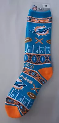 Miami Dolphins Socks Large Size 10  To 13 Super Fan • $12