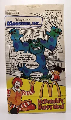 2001 McDonalds Disney Pixar Happy Meal Bag MONSTER INC.  • $9.99