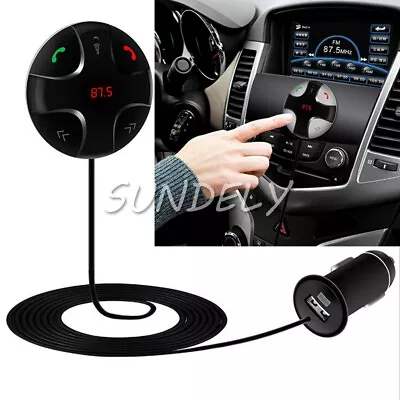 BT 3.0 Black FM Transmitter MP3 Hands Free & Car Kit Radio USB Charger Phone • £17.55