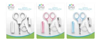 £2.92 • Buy 4x Pcs BABY MANICURE SET Nail Clippers Safety Scissors File Cover 0+M Toddler UK