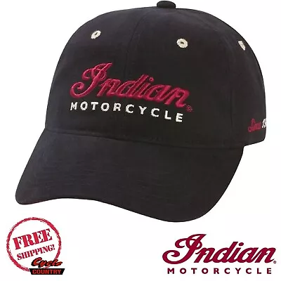 Genuine Indian Motorcycle Brand Embroidered Hat Black Free Shipping • $30.99