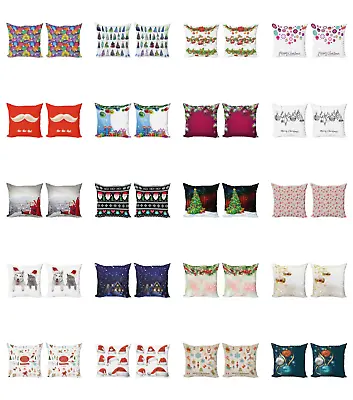Ambesonne Happy Xmas Cushion Cover Set Of 2 For Couch And Bed In 4 Sizes • $13.99