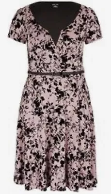 $50 • Buy City Chic Plus Size 16 Women's Rose Beauty Belted Fit & Flare Dress