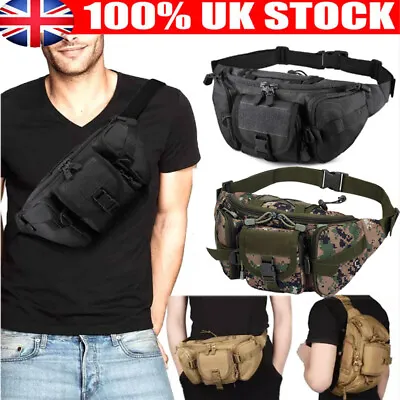Men Waist Bag Tactical Nylon Fanny Pack Military Travel Hip Belt Bum Pouch UK. • £11.99