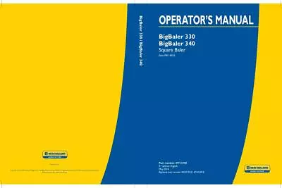 New Holland BigBaler 330 BigBaler 340 Square Baler Operators Manual PDF/USB • $80.33