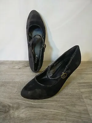 £5.95 • Buy Fiore Womens Matalan Black Suede Effect Court Heels Shoes Size UK 6 EU 39 USED 