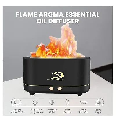 225ml USB C Air Humidifier Essential Oil Diffuser 3D Flame Mist Home Decor Quiet • £12.11