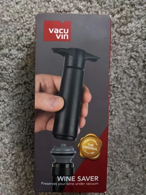 $14 • Buy The Original Vacu Vin Wine Saver With 2 Vacuum Stoppers – Black