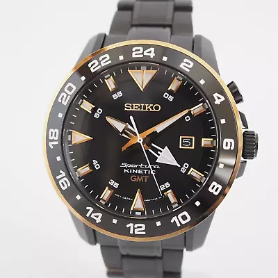 Seiko Sportura Kinetic SUN026P1/5M85-0AA0 Black Box 43 Mm Men's Video • £370.84