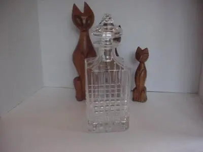 Tiffany & Co. Square Cut Crystal Decanter / Liquor Bottle With Stopper • $135